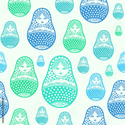 Russian retro matryoshka doll illustration.