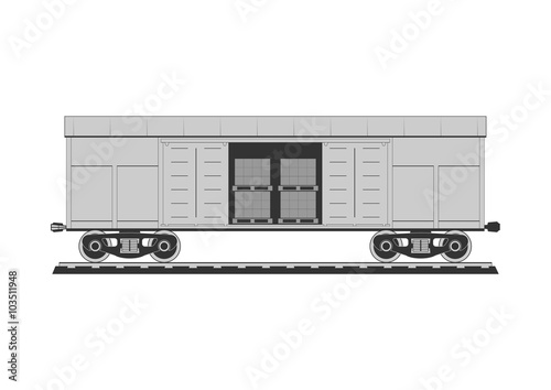 Boxcar with freight