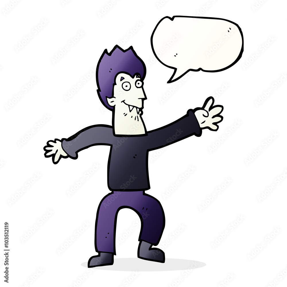 cartoon vampire with speech bubble cartoon vampire with speech bubble