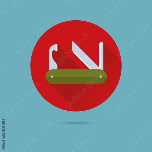 utility knife flat design vector icon