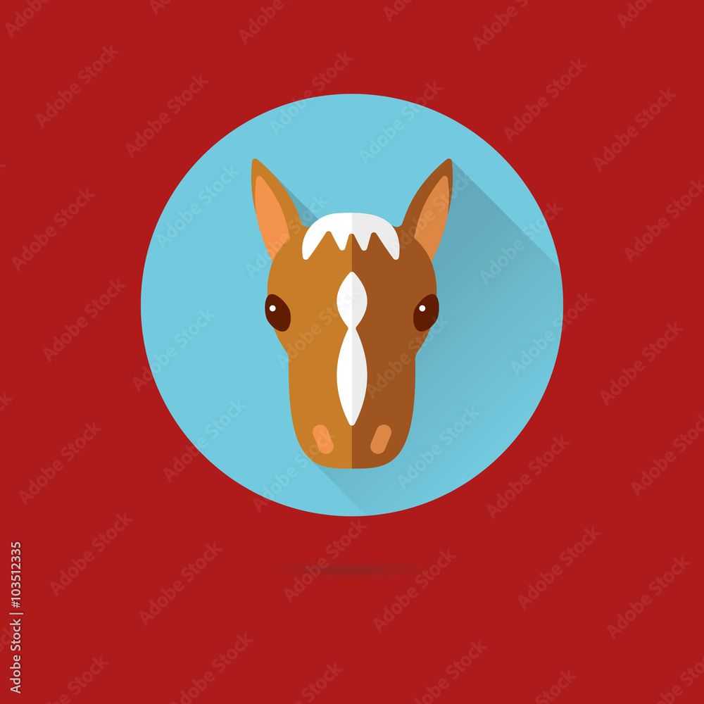 horse flat design vector icon