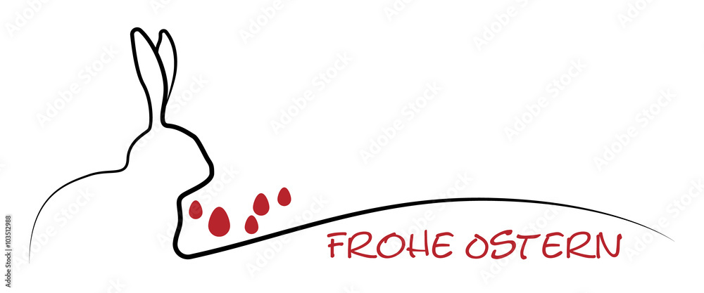 Frohe Ostern - Osterhase (Rot)