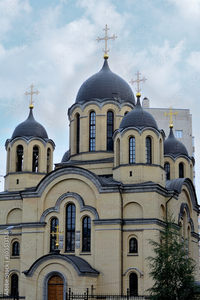 Церковь Рождества Христова на улице Коллонтай,возле метро Большевиков,Санкт-Петербург,,Россия.