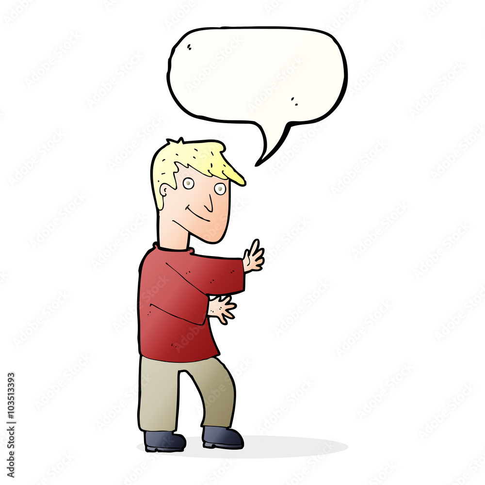 cartoon happy man with speech bubble cartoon happy man with speech bubble