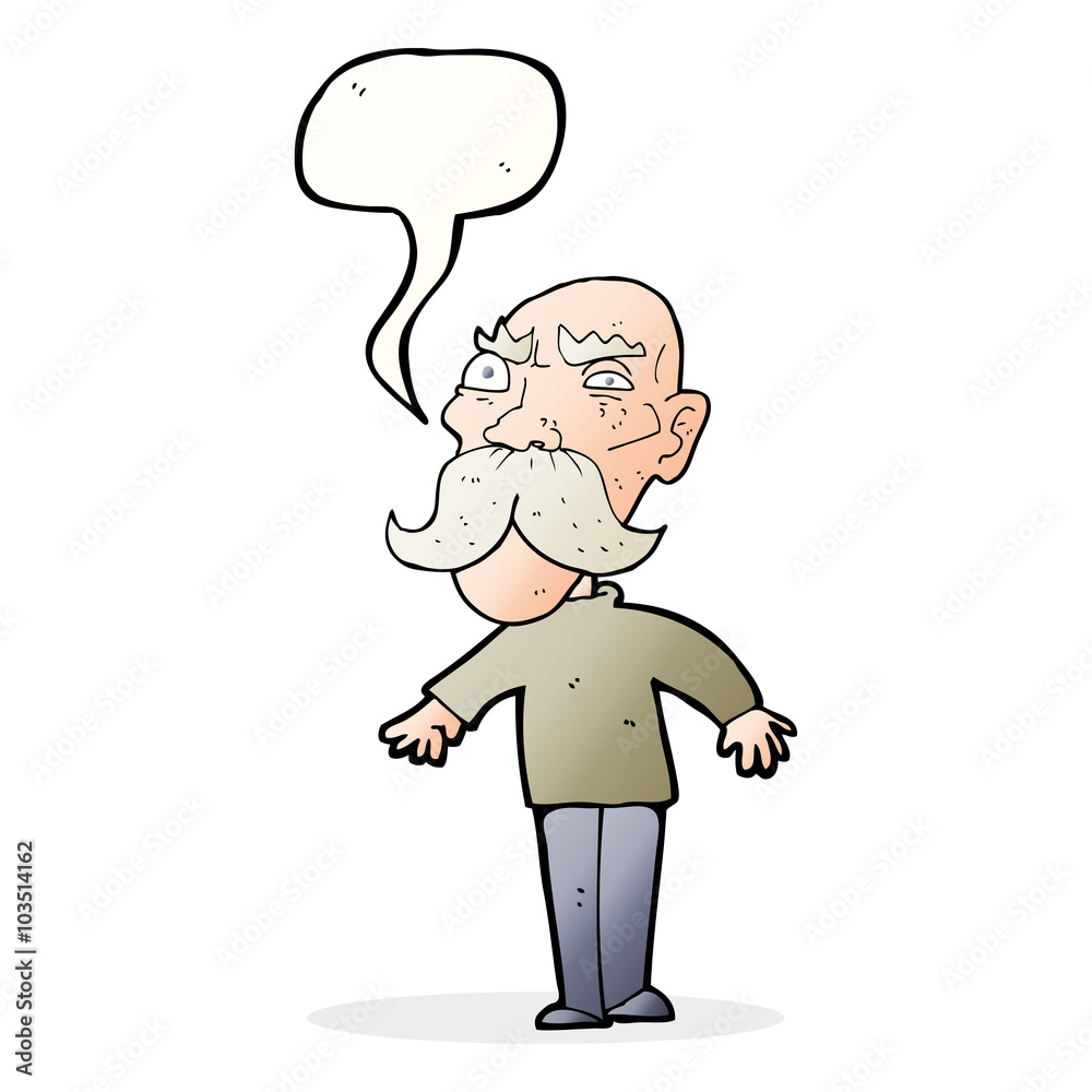 cartoon angry old man with speech bubble cartoon angry old man with speech bubble