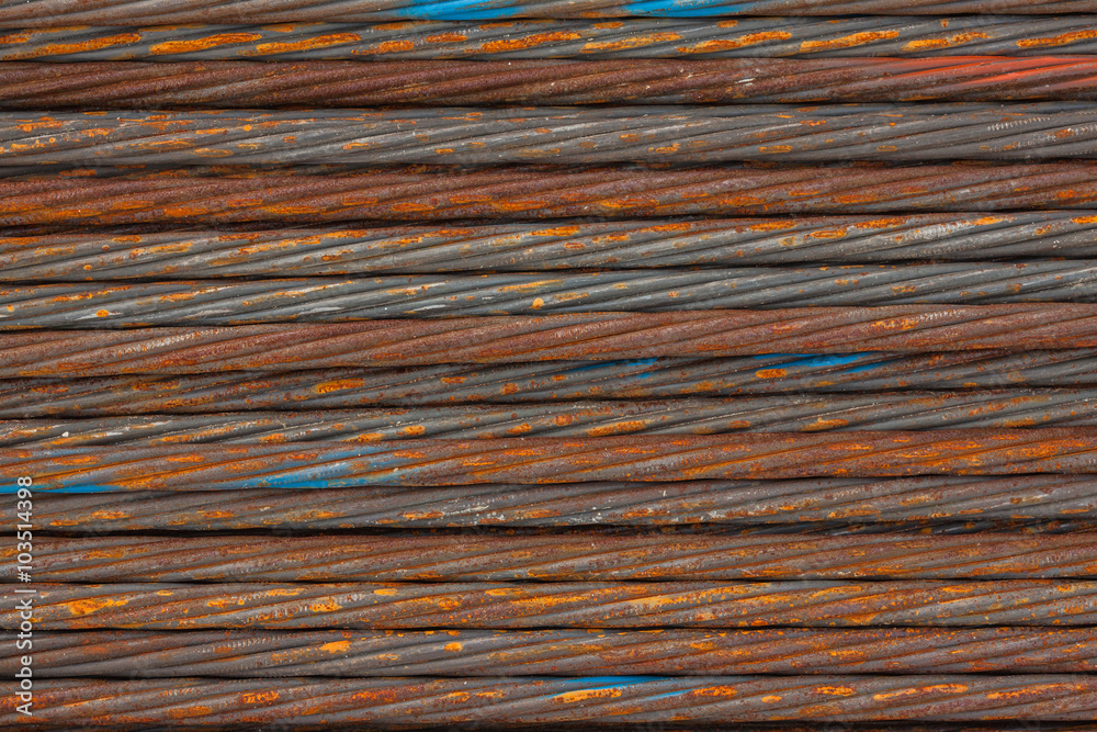 Fototapeta premium Stack of the metal rusty or steel rod
