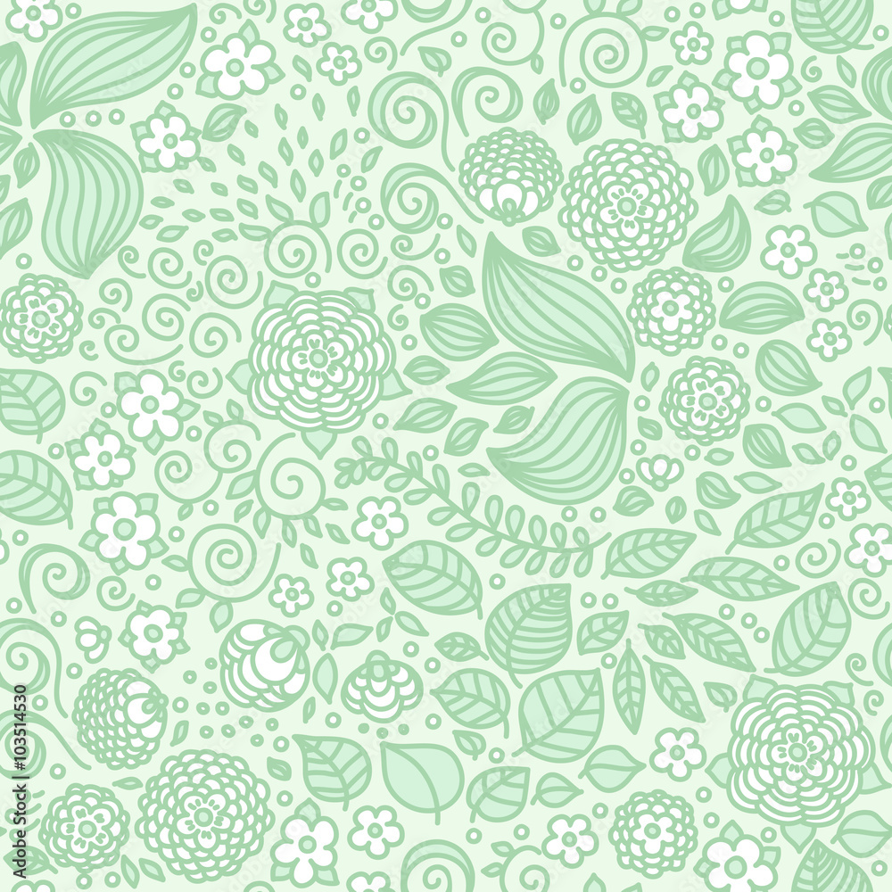 Floral doodle wallpaper seamless pattern. Floral doodle wallpaper seamless pattern.