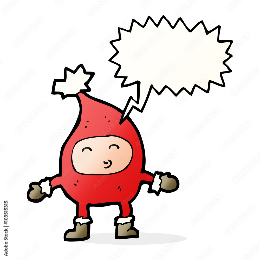 cartoon funny christmas character with speech bubble cartoon funny christmas character with speech bubble