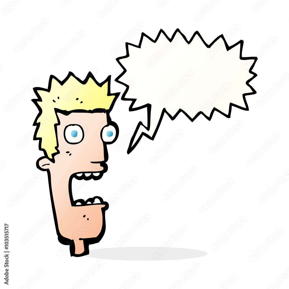 cartoon shocked man's face with speech bubble cartoon shocked man's face with speech bubble