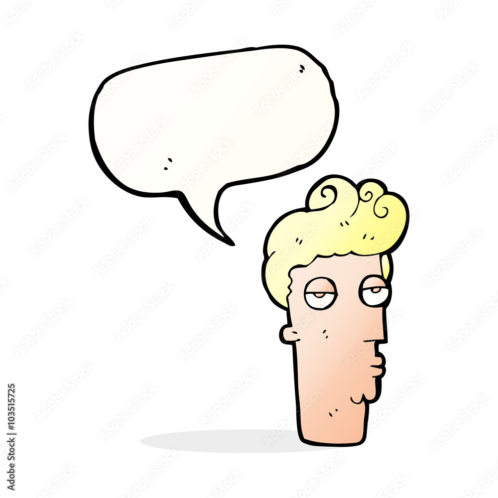 cartoon bored man's face with speech bubble cartoon bored man's face with speech bubble