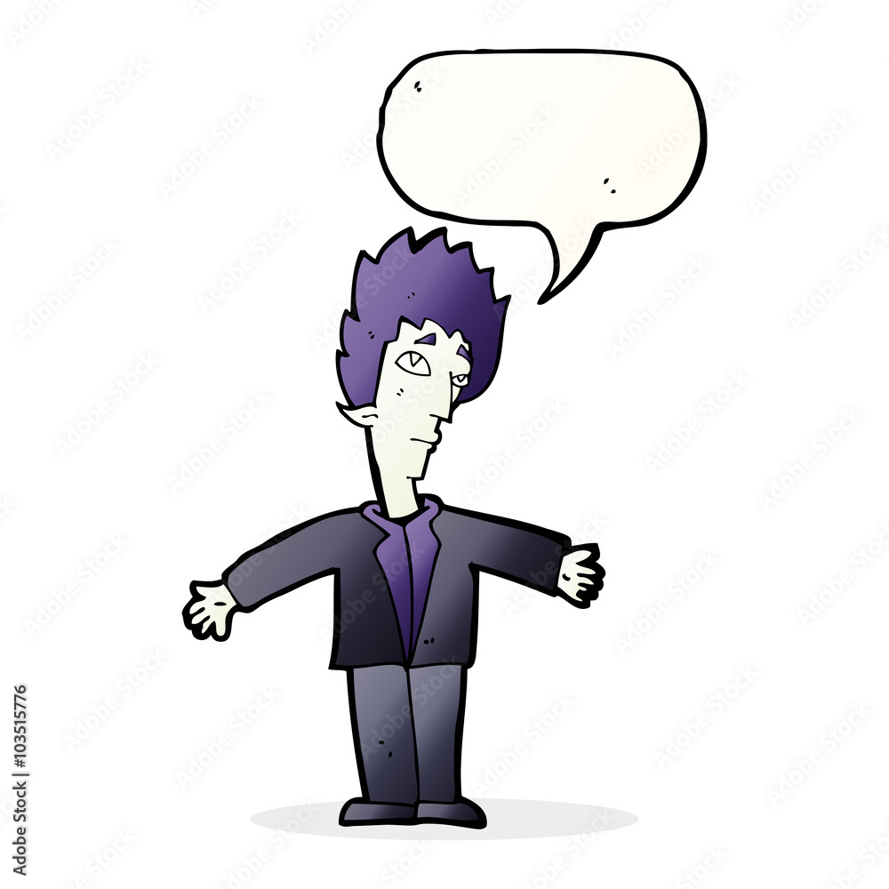 cartoon vampire man with speech bubble cartoon vampire man with speech bubble