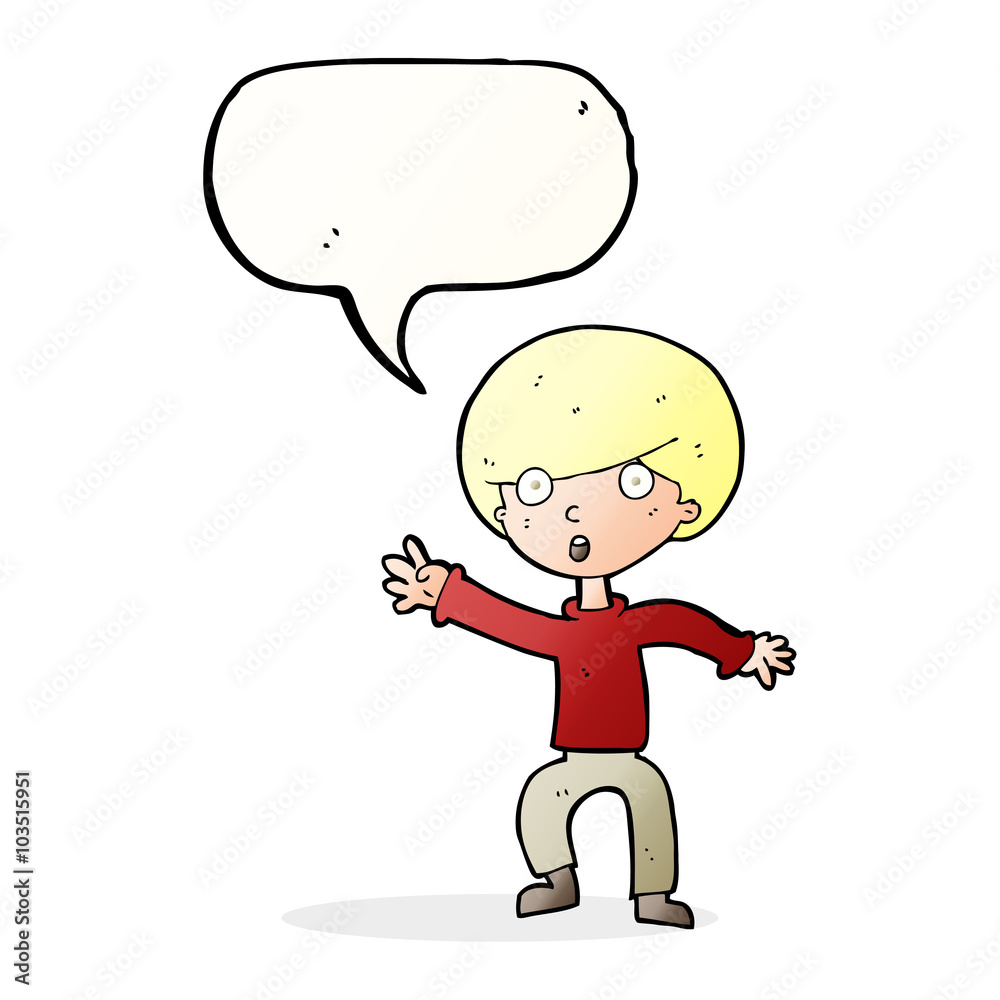 cartoon panicking boy with speech bubble cartoon panicking boy with speech bubble