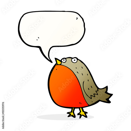 cartoon robin with speech bubble
