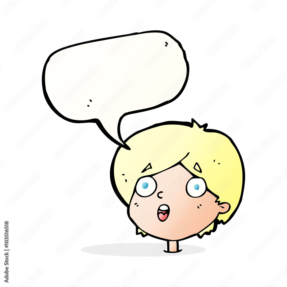 Fototapeta premium cartoon amazed expression with speech bubble