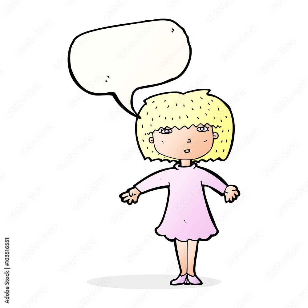 cartoon surprised woman with speech bubble cartoon surprised woman with speech bubble