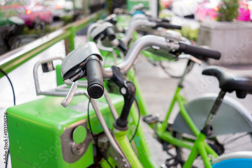 Photography Public tental bicycles in Thailand
