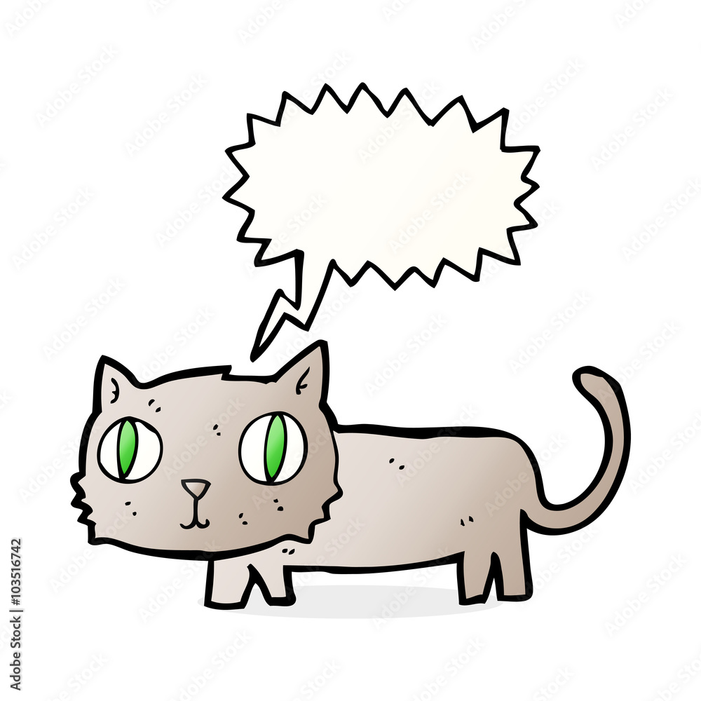 cartoon cat with speech bubble cartoon cat with speech bubble