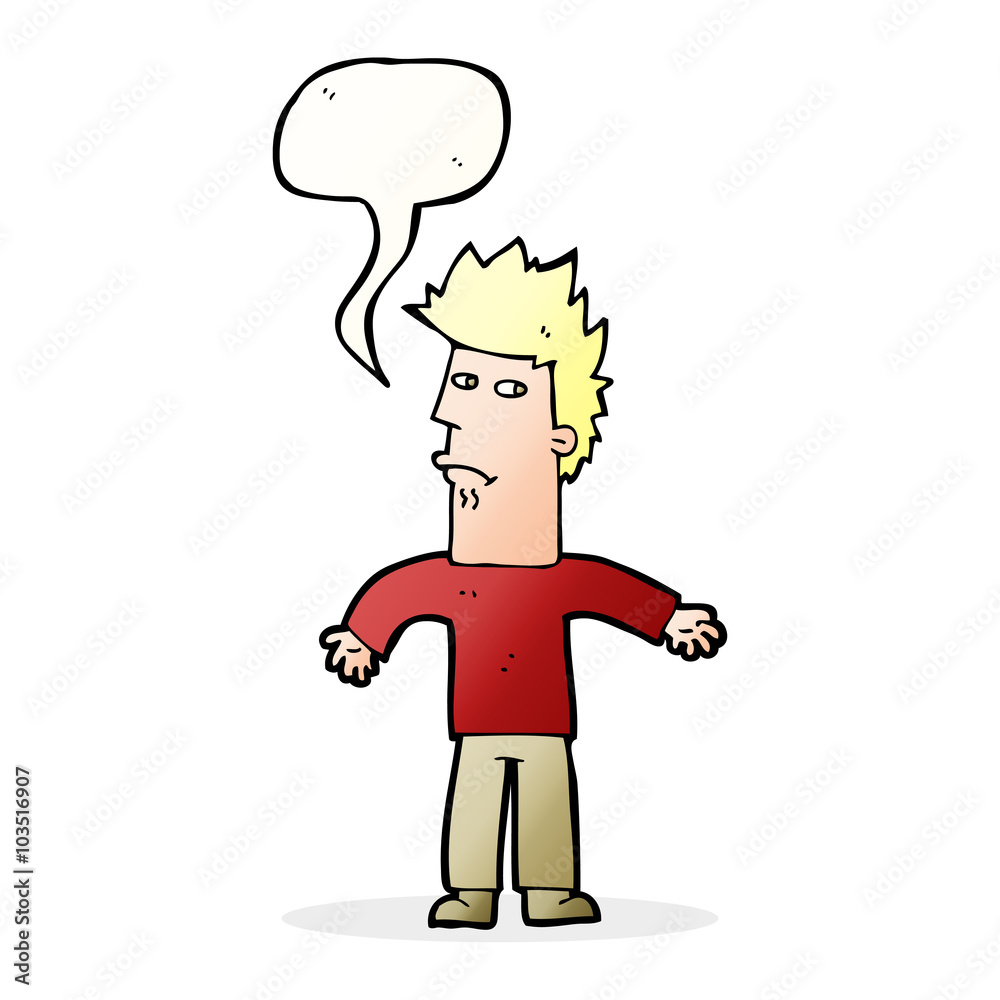 cartoon confused man with speech bubble cartoon confused man with speech bubble
