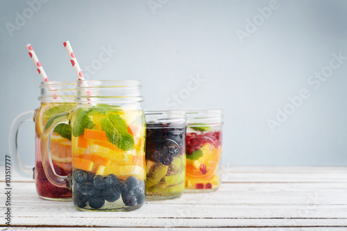 Detox drinks with fresh fruits