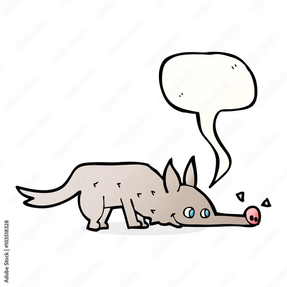 cartoon dog sniffing floor with speech bubble cartoon dog sniffing floor with speech bubble
