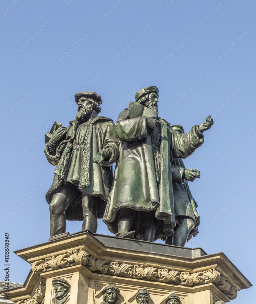 The Johannes Gutenberg monument on the southern Rossmarkt in Fra