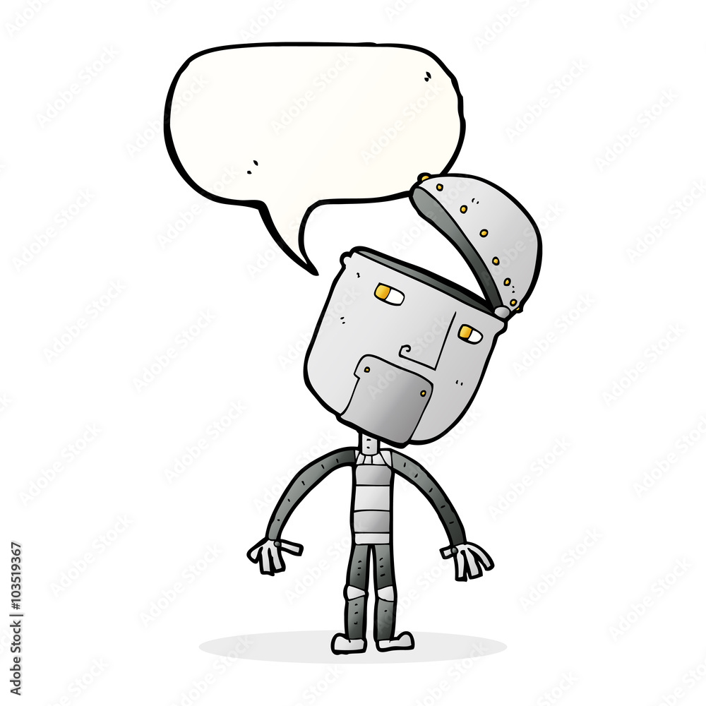 Obraz premium cartoon robot with speech bubble
