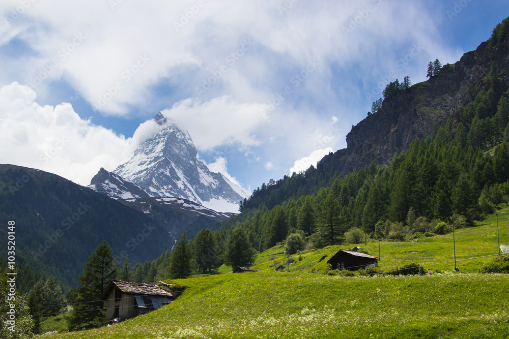 Views of the mountain Matterhorn