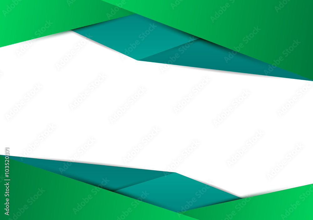 Fotografie Green geometric shapes. Green background for text