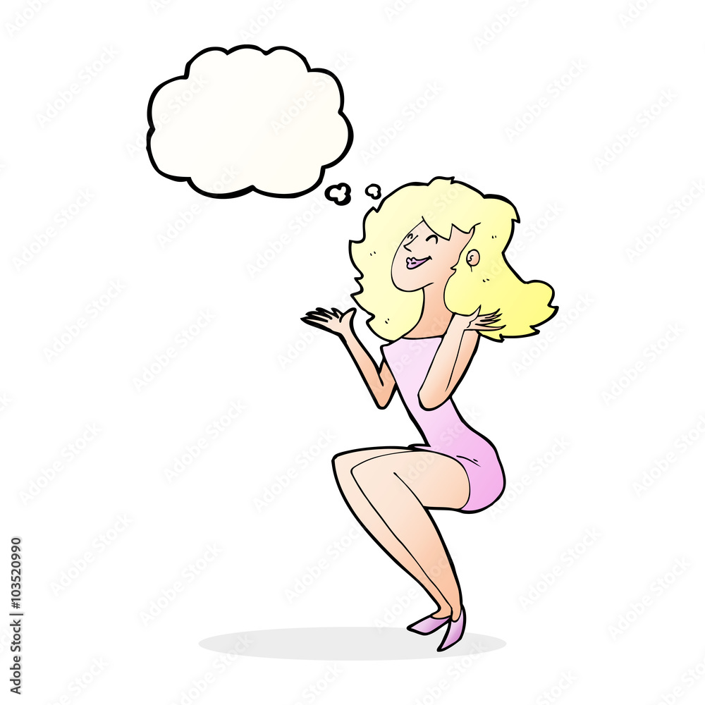 cartoon attractive woman sitting with speech bubble cartoon attractive woman sitting with speech bubble