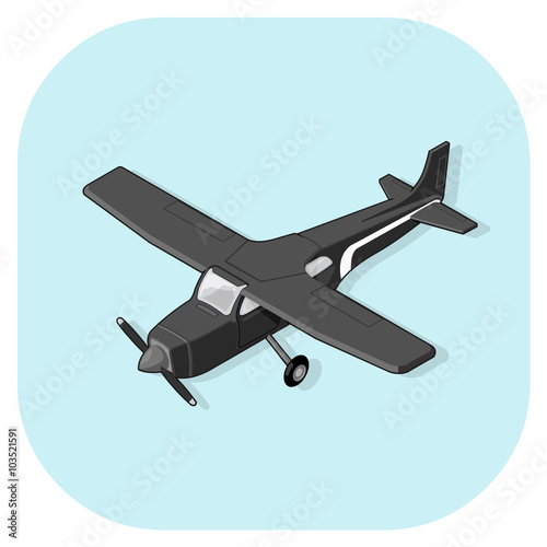 Vector illustration of an isometric Light Aircraft.
Isometric light plane personal transportation.