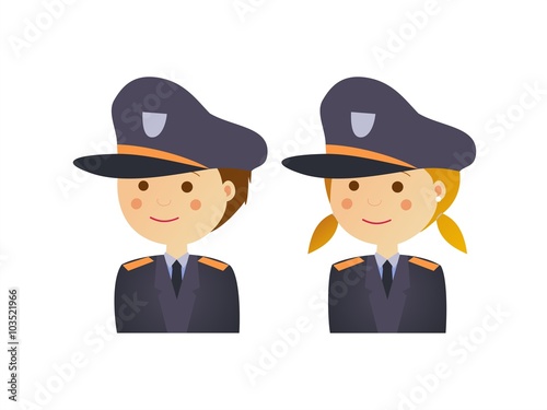 Man and woman police cop