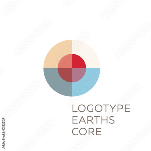 Earths crust the core section abstract geodesic flat icon logo sign of good quality photo