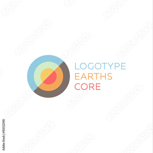 Earths crust the core section abstract geodesic flat icon logo sign of good quality
