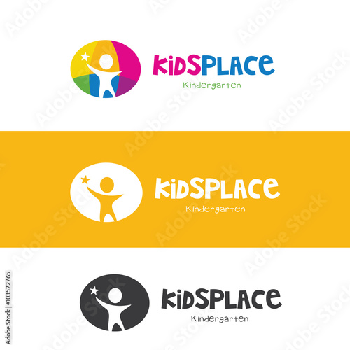 Kids logo,vector logo template