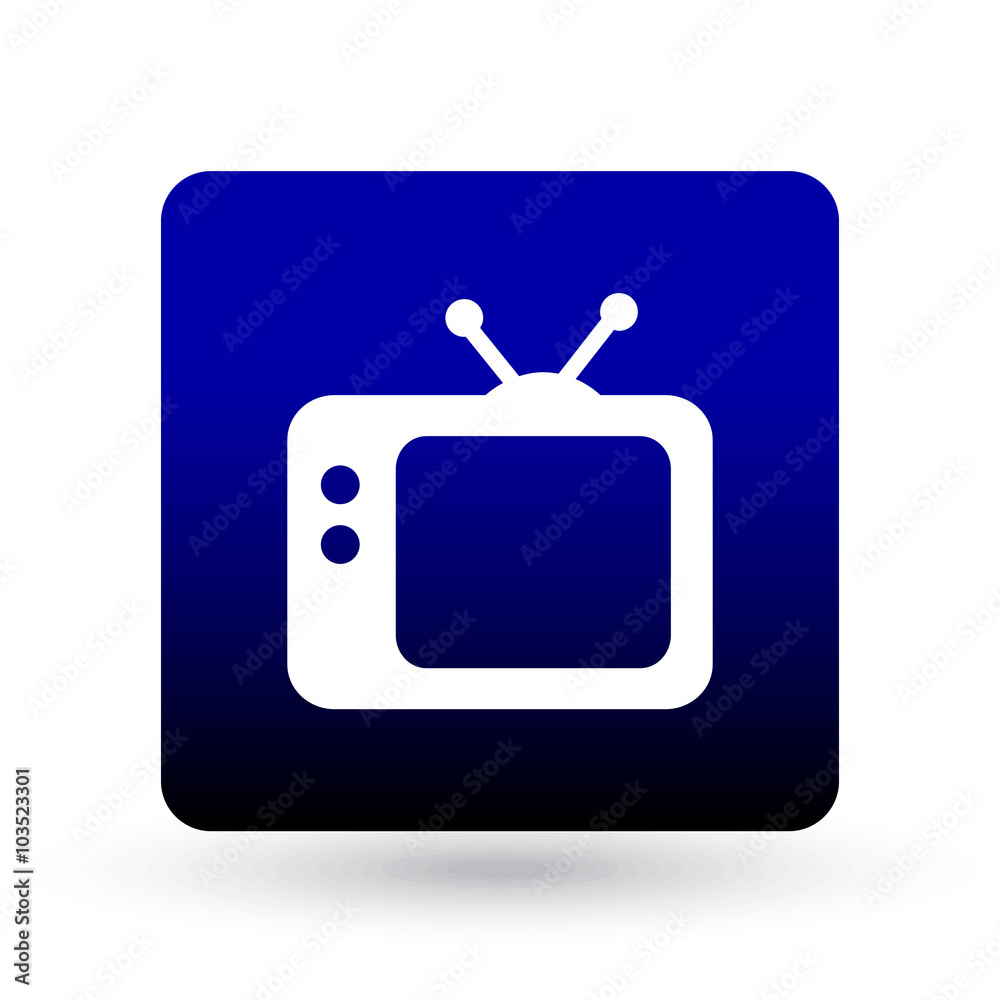 TV vector icon. Retro tv icon. blue icon TV vector icon. Retro tv icon. blue icon