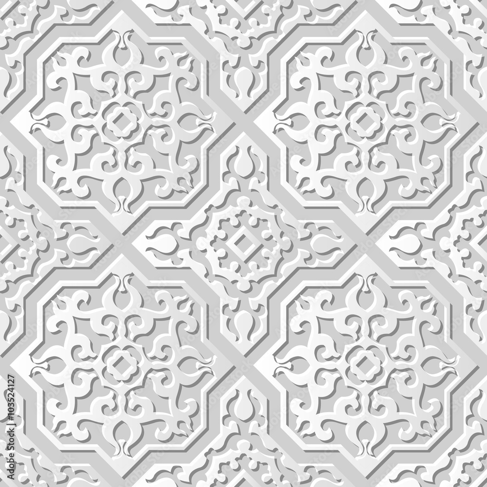 Vector damask seamless 3D paper art pattern background 030 Cross Square Spiral Kaleidoscope
Vector damask seamless 3D paper art pattern background 030 Cross Square Spiral Kaleidoscope