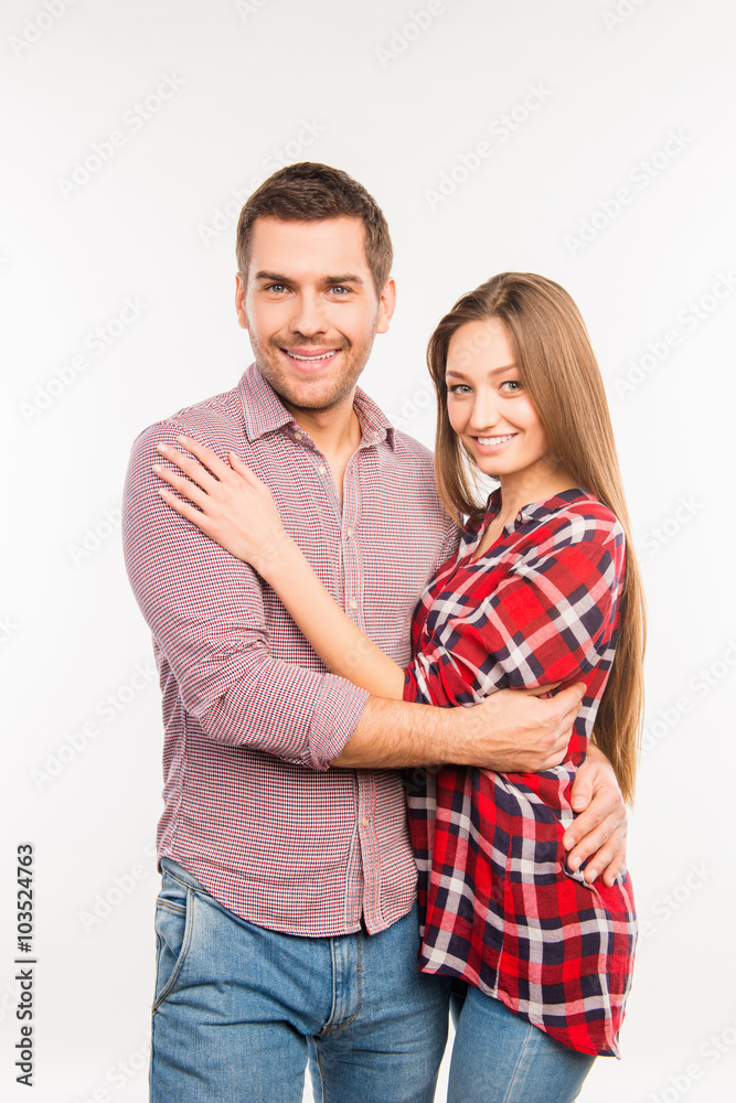 Happy couple in love embracing each other Happy couple in love embracing each other