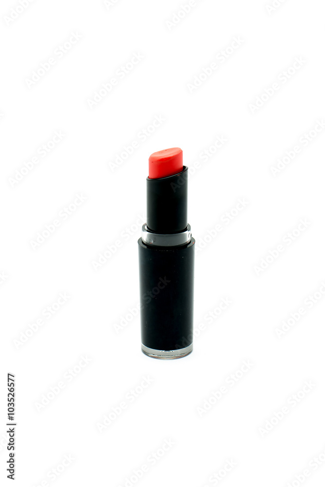 Red lipstick on white background Red lipstick on white background