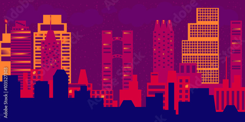 Night view of modern cityscape vector  Night view of modern cityscape vector background for print or web use or wallpapers