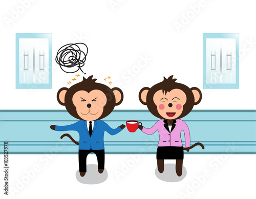Monkey business are discussing about work