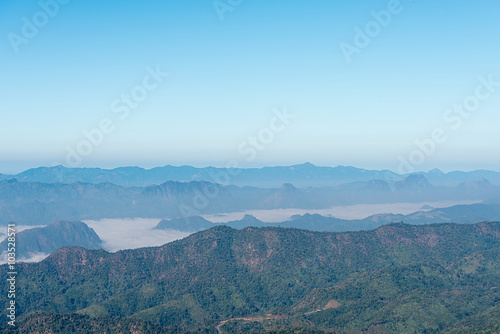 view of green mountain range   mountain gap  mountain layer  panorama view