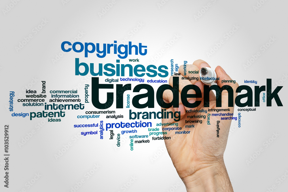 Trademark word cloud concept Trademark word cloud concept