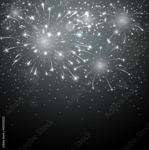 Beautiful fireworks on night background