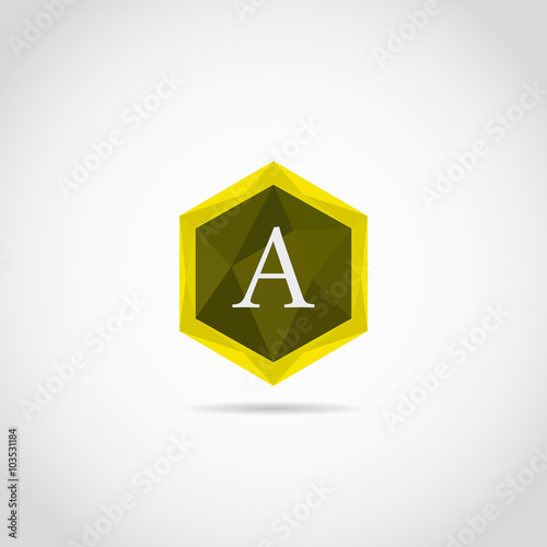 Letter A logo. Rhombus poligonal
