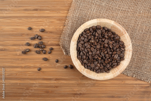 Coffee beans in bowl 