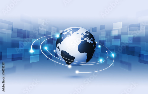 Global Web Technology Blue Background