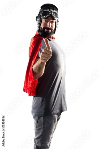 Superhero with thumb up