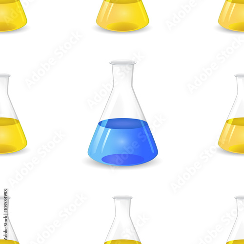 Conical flasks seamless pattern