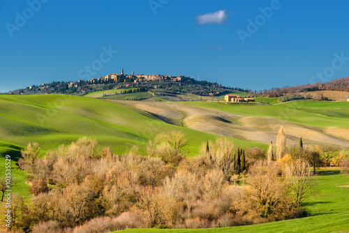 Beautiful spring view of the medieval city in Italy.