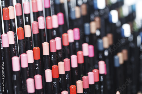 pencils, color palette, cosmetics close-up
